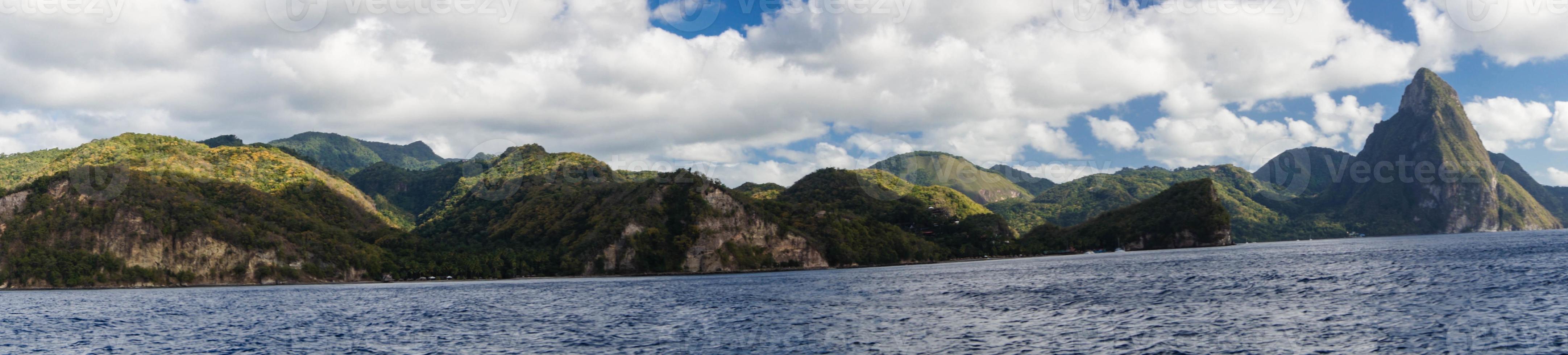 Gros Piton and Petit Piton the famous mountains of Saint Lucia photo