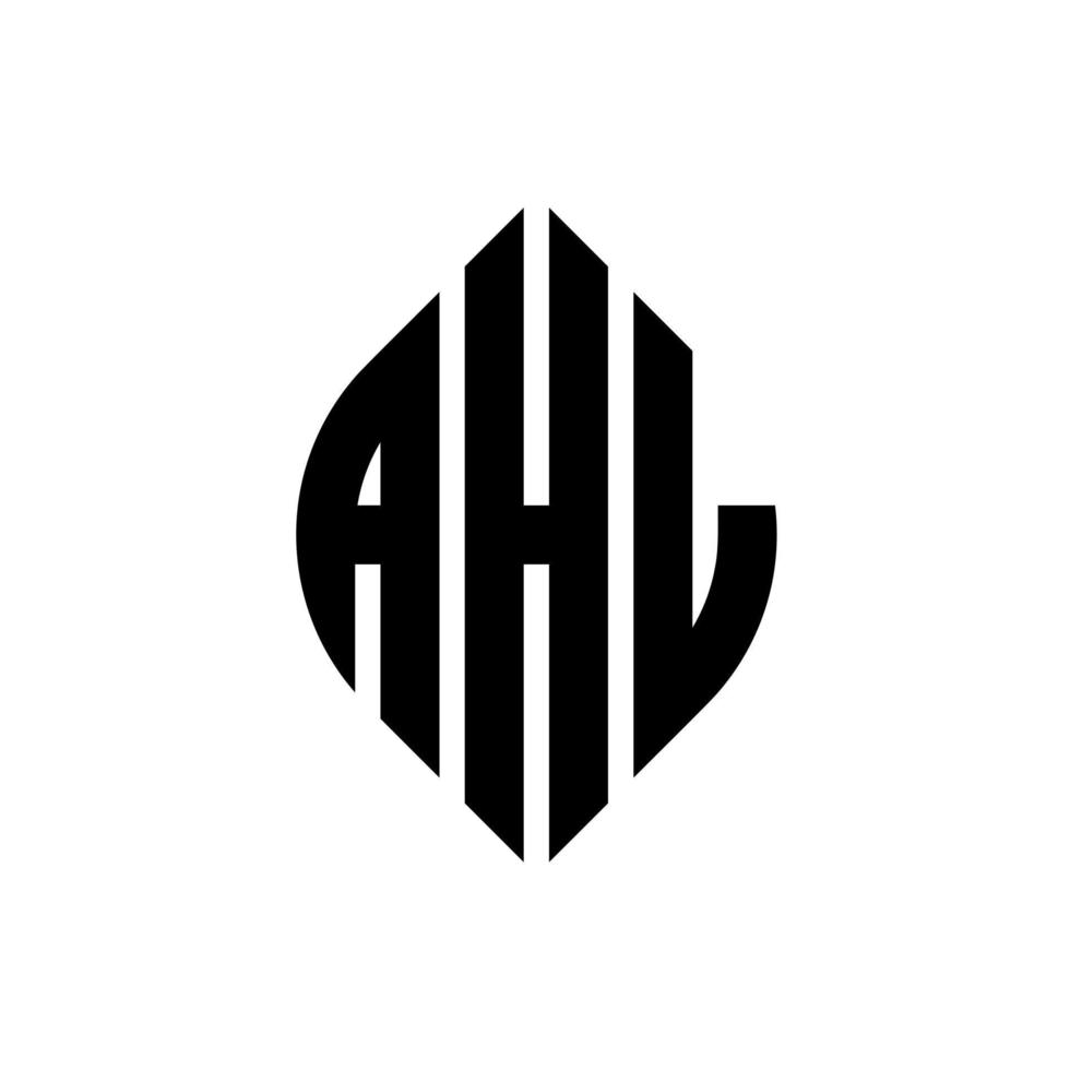 diseño de logotipo de letra de círculo ahl con forma de círculo y elipse. ahl letras elipses con estilo tipográfico. las tres iniciales forman un logo circular. vector de marca de letra de monograma abstracto del emblema del círculo ahl.