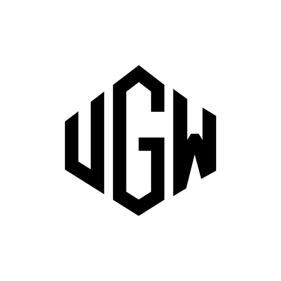 diseño de logotipo de letra ugw con forma de polígono. diseño de logotipo en forma de cubo y polígono ugw. ugw hexágono vector logo plantilla colores blanco y negro. monograma ugw, logotipo empresarial y inmobiliario.