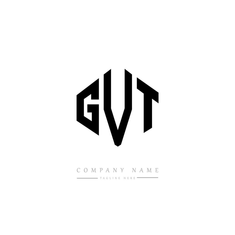 GVT letter logo design with polygon shape. GVT polygon and cube shape logo design. GVT hexagon vector logo template white and black colors. GVT monogram, business and real estate logo.