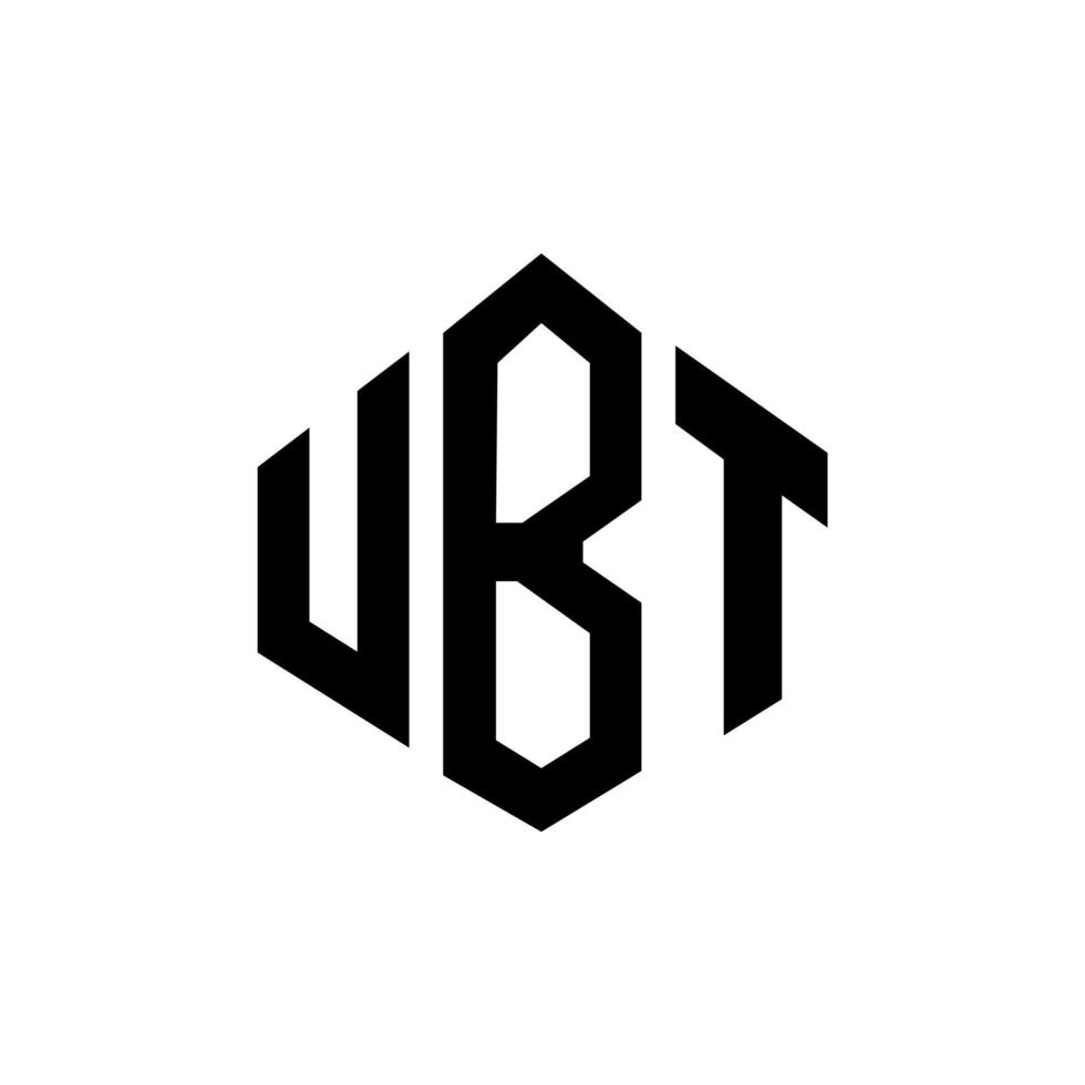 UBT letter logo design with polygon shape. UBT polygon and cube shape logo design. UBT hexagon vector logo template white and black colors. UBT monogram, business and real estate logo.