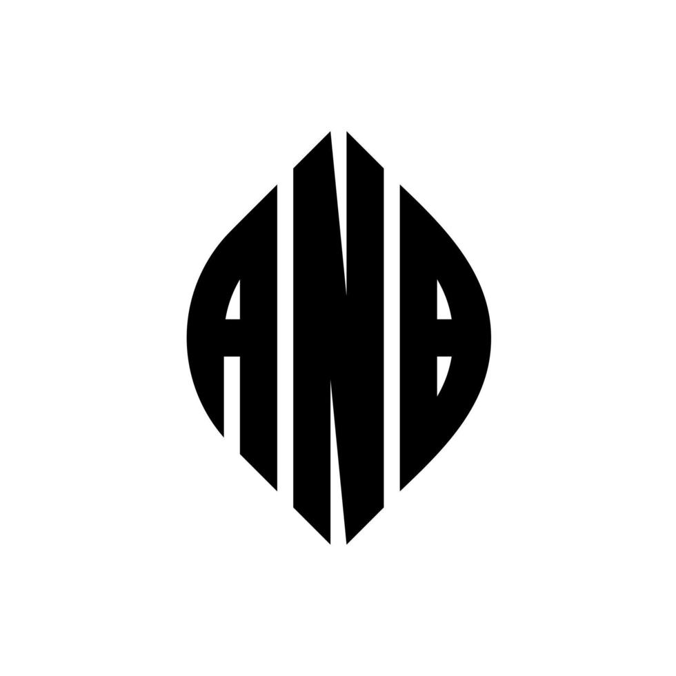 diseño de logotipo de letra de círculo anb con forma de círculo y elipse. anb elipse letras con estilo tipográfico. las tres iniciales forman un logo circular. anb círculo emblema resumen monograma letra marca vector. vector
