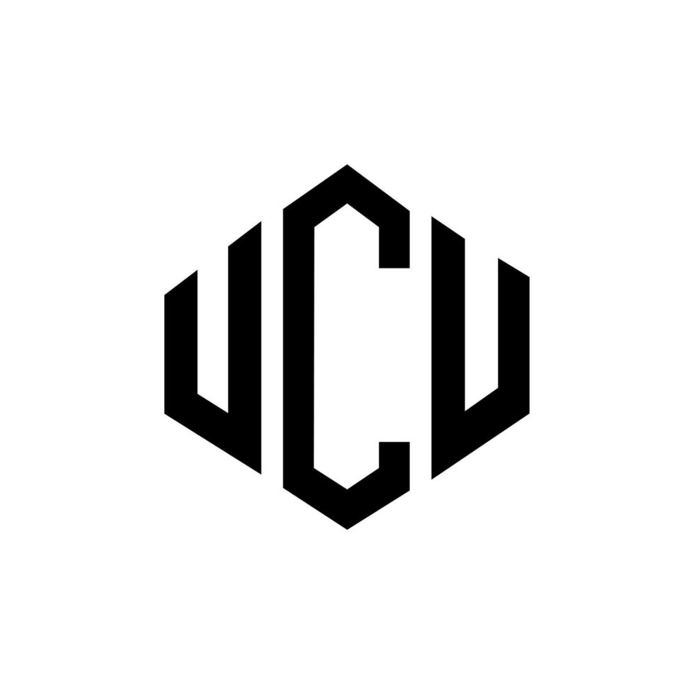 diseño de logotipo de letra ucu con forma de polígono. ucu polígono y diseño de logotipo en forma de cubo. ucu hexágono vector logo plantilla colores blanco y negro. monograma ucu, logo comercial e inmobiliario.