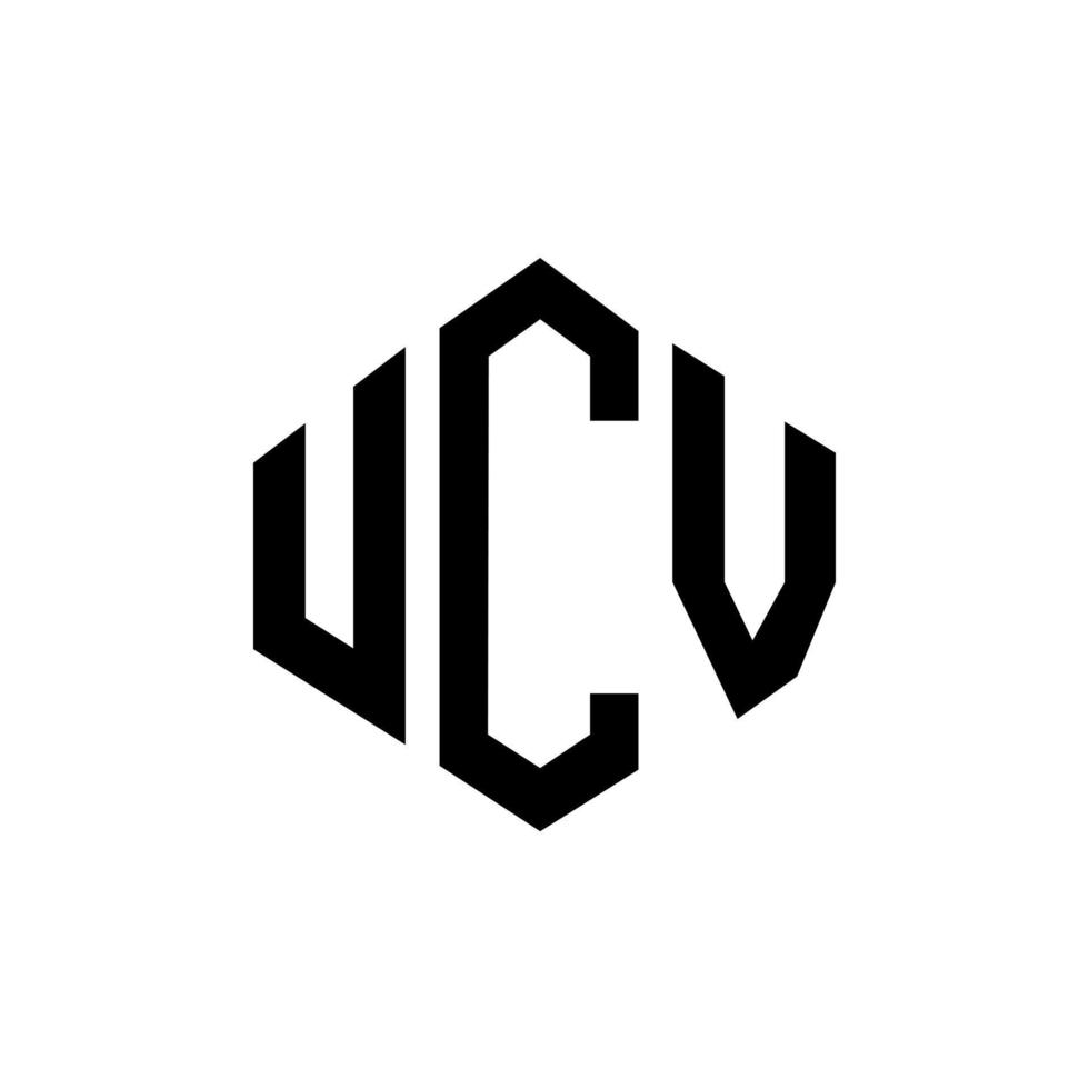 diseño de logotipo de letra ucv con forma de polígono. diseño de logotipo en forma de cubo y polígono ucv. ucv hexágono vector logo plantilla colores blanco y negro. monograma ucv, logotipo empresarial y inmobiliario.