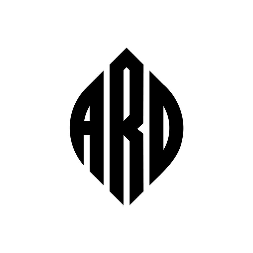 diseño de logotipo de letra de círculo ard con forma de círculo y elipse. Letras de elipse ard con estilo tipográfico. las tres iniciales forman un logo circular. vector de marca de letra de monograma abstracto de emblema de círculo ard.