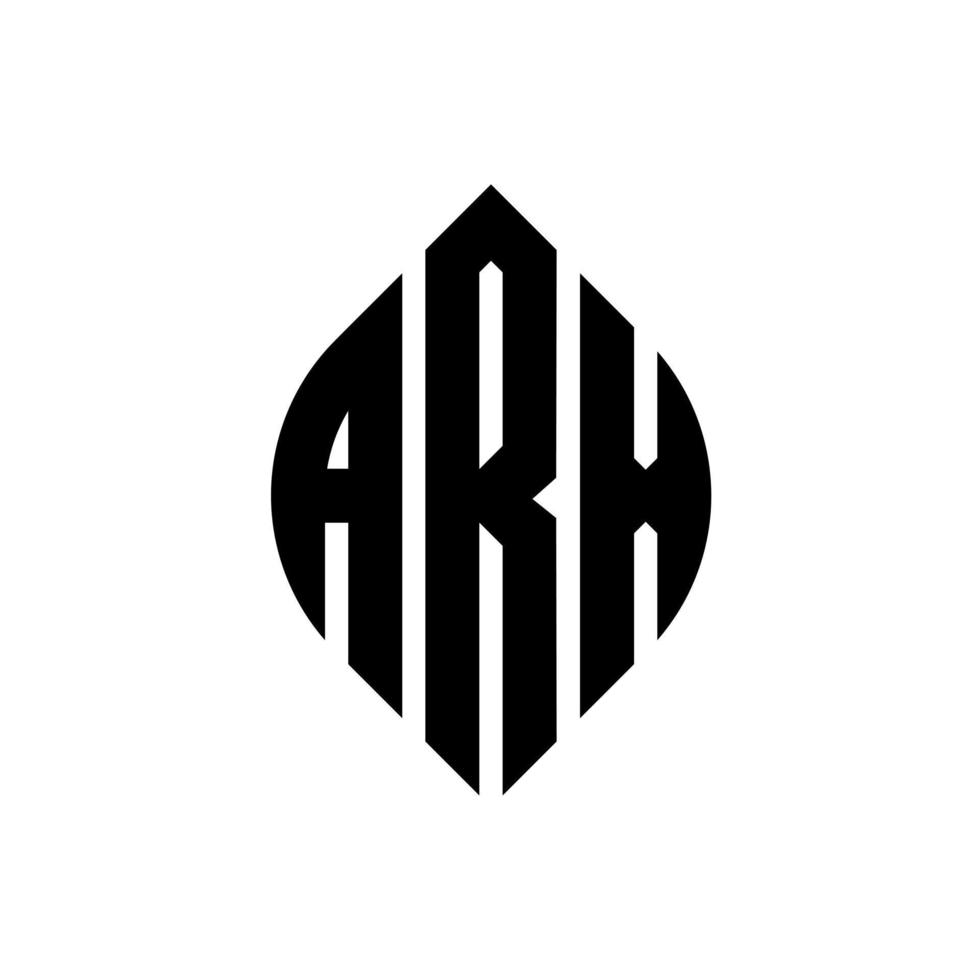 Diseño de logotipo de letra de círculo arx con forma de círculo y elipse. letras elipses arx con estilo tipográfico. las tres iniciales forman un logo circular. arx círculo emblema resumen monograma letra marca vector. vector