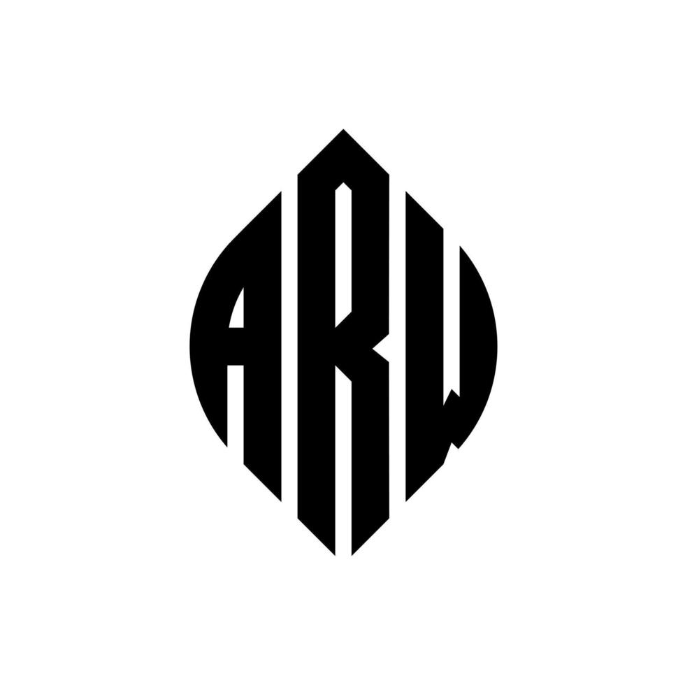 diseño de logotipo de letra circular arw con forma de círculo y elipse. arw letras elipses con estilo tipográfico. las tres iniciales forman un logo circular. arw círculo emblema resumen monograma letra marca vector. vector