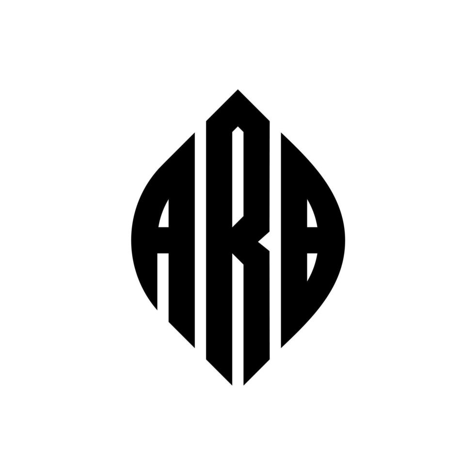 ARB circle letter logo design with circle and ellipse shape. ARB ellipse letters with typographic style. The three initials form a circle logo. ARB Circle Emblem Abstract Monogram Letter Mark Vector. vector