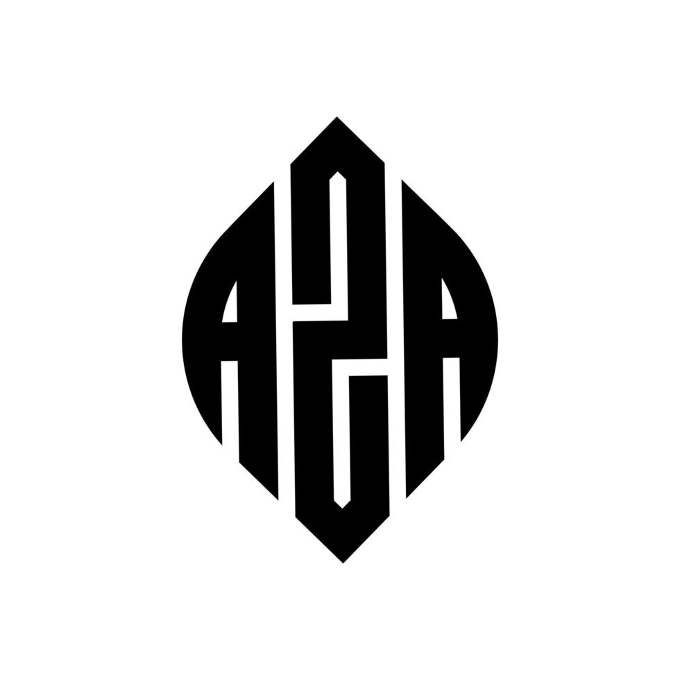 diseño de logotipo de letra de círculo aza con forma de círculo y elipse. aza letras elipses con estilo tipográfico. las tres iniciales forman un logo circular. vector de marca de letra de monograma abstracto del emblema del círculo aza.