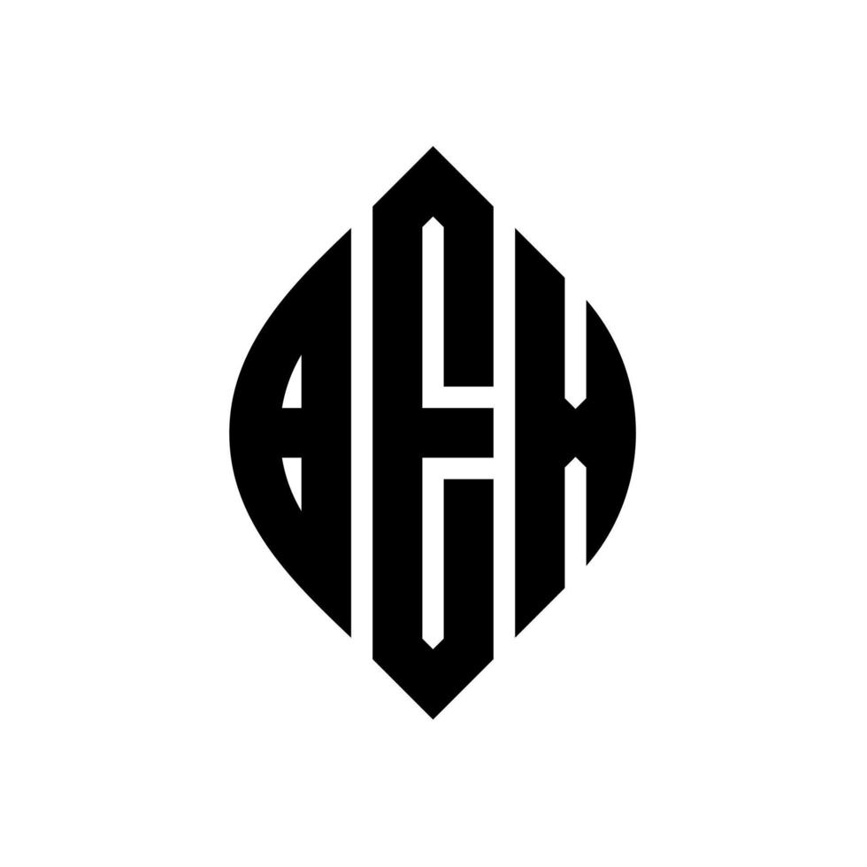 BEX circle letter logo design with circle and ellipse shape. BEX ellipse letters with typographic style. The three initials form a circle logo. BEX Circle Emblem Abstract Monogram Letter Mark Vector. vector