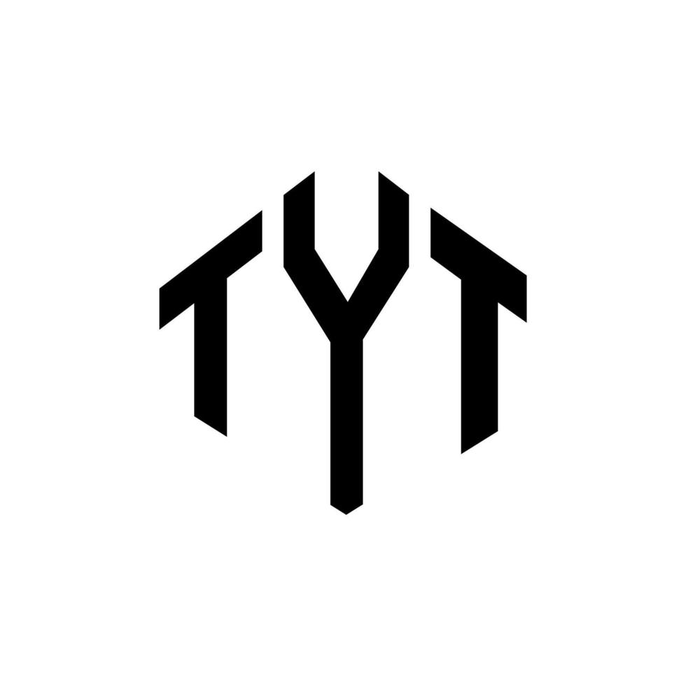 diseño de logotipo de letra tyt con forma de polígono. tyt polígono y diseño de logotipo en forma de cubo. tyt hexágono vector logo plantilla colores blanco y negro. monograma tyt, logotipo empresarial y inmobiliario.