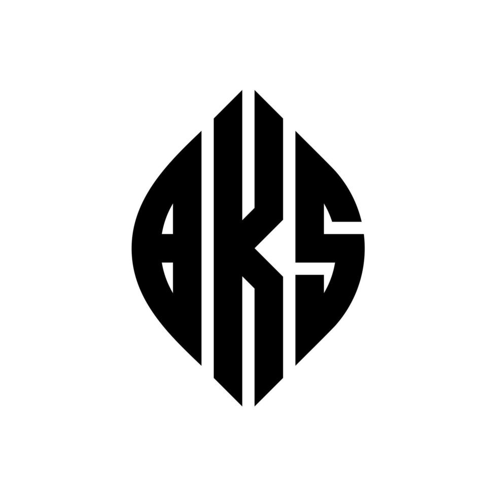 BKS circle letter logo design with circle and ellipse shape. BKS ellipse letters with typographic style. The three initials form a circle logo. BKS Circle Emblem Abstract Monogram Letter Mark Vector. vector