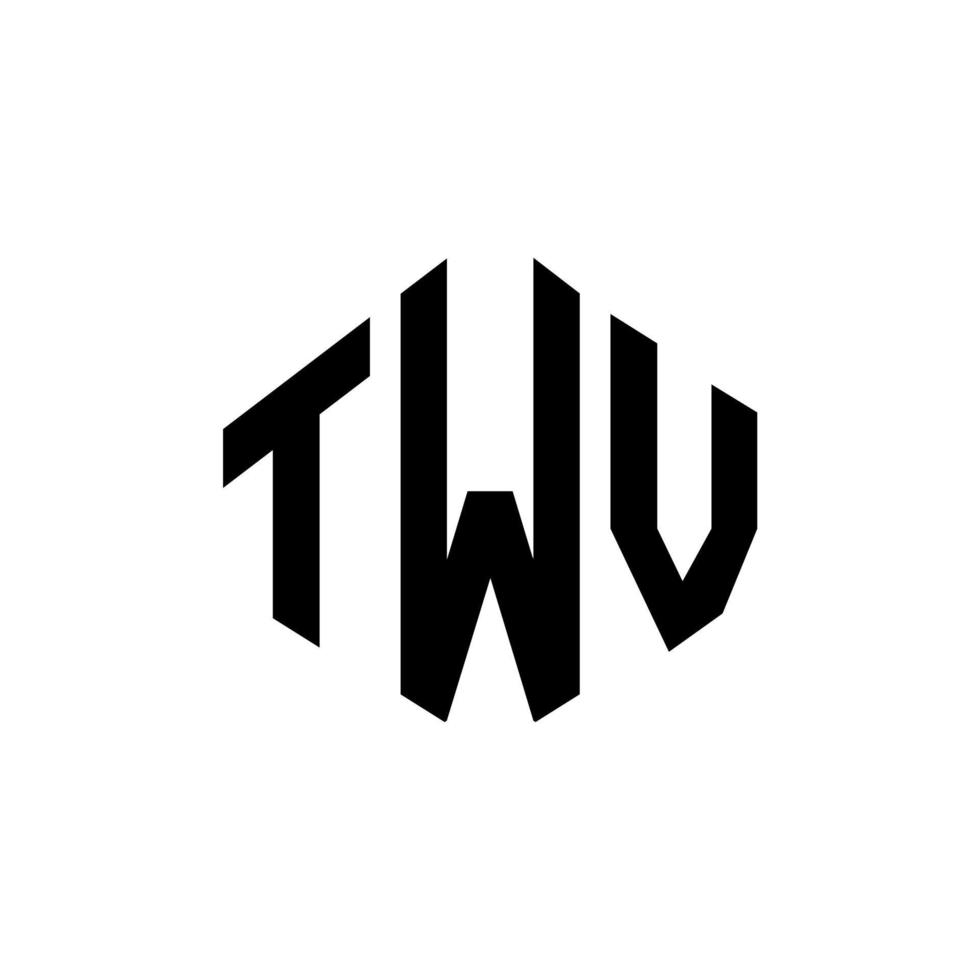 diseño de logotipo de letra twv con forma de polígono. diseño de logotipo en forma de cubo y polígono twv. twv hexágono vector logo plantilla colores blanco y negro. monograma twv, logotipo comercial e inmobiliario.