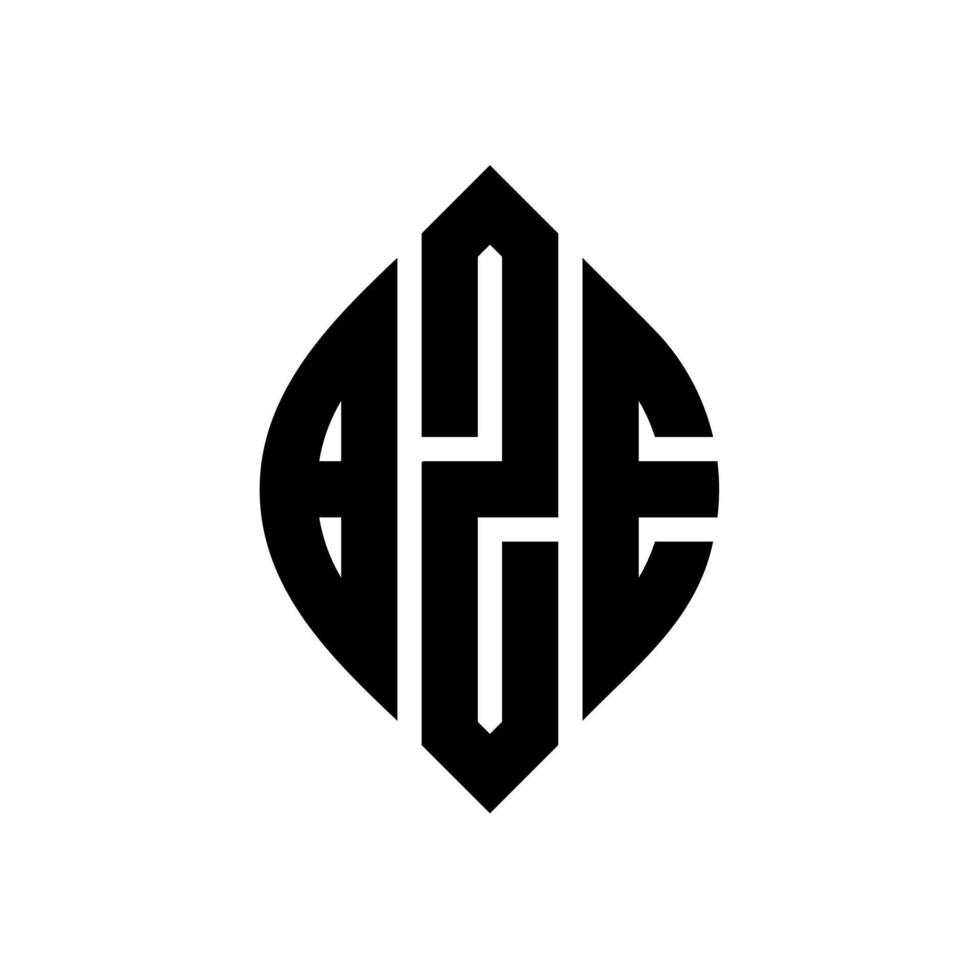 diseño de logotipo de letra de círculo bze con forma de círculo y elipse. bze letras elipses con estilo tipográfico. las tres iniciales forman un logo circular. vector de marca de letra de monograma abstracto del emblema del círculo bze.
