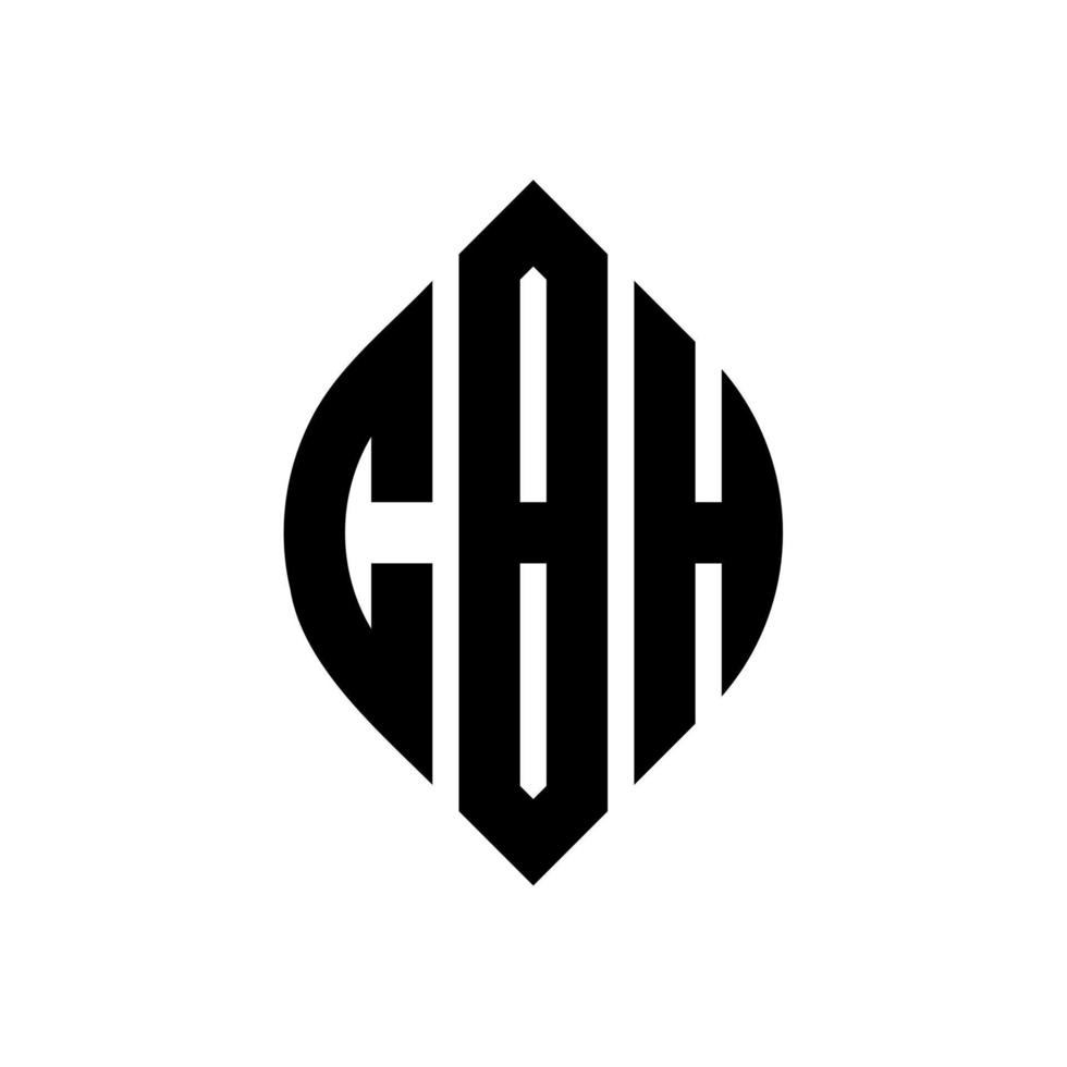 CBH circle letter logo design with circle and ellipse shape. CBH ellipse letters with typographic style. The three initials form a circle logo. CBH Circle Emblem Abstract Monogram Letter Mark Vector. vector