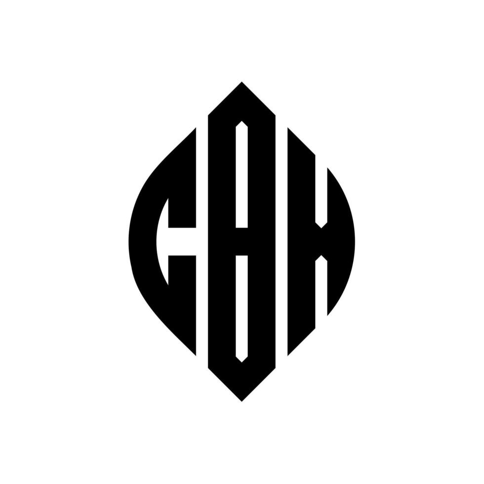 CBX circle letter logo design with circle and ellipse shape. CBX ellipse letters with typographic style. The three initials form a circle logo. CBX Circle Emblem Abstract Monogram Letter Mark Vector. vector