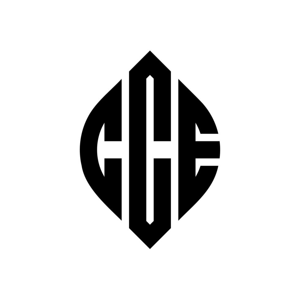 CCE circle letter logo design with circle and ellipse shape. CCE ellipse letters with typographic style. The three initials form a circle logo. CCE Circle Emblem Abstract Monogram Letter Mark Vector. vector