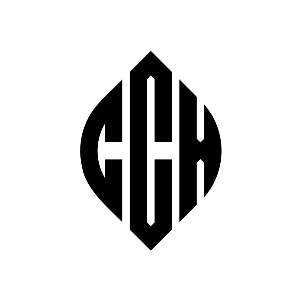 CCX circle letter logo design with circle and ellipse shape. CCX ellipse letters with typographic style. The three initials form a circle logo. CCX Circle Emblem Abstract Monogram Letter Mark Vector. vector