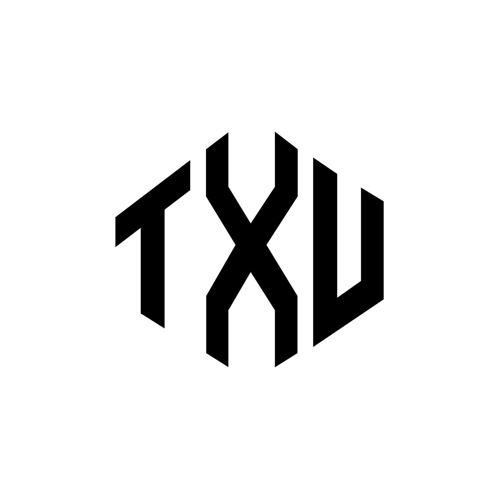 TXU letter logo design with polygon shape. TXU polygon and cube shape ...