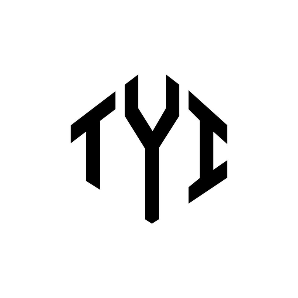 diseño de logotipo de letra tyi con forma de polígono. diseño de logotipo en forma de cubo y polígono tyi. tyi hexágono vector logo plantilla colores blanco y negro. monograma tyi, logotipo empresarial y inmobiliario.
