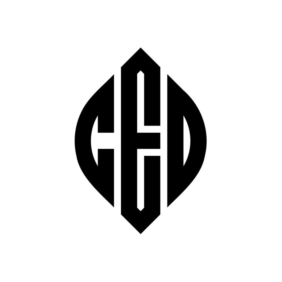 CED circle letter logo design with circle and ellipse shape. CED ellipse letters with typographic style. The three initials form a circle logo. CED Circle Emblem Abstract Monogram Letter Mark Vector. vector