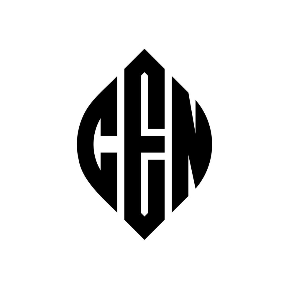CEN circle letter logo design with circle and ellipse shape. CEN ellipse letters with typographic style. The three initials form a circle logo. CEN Circle Emblem Abstract Monogram Letter Mark Vector. vector