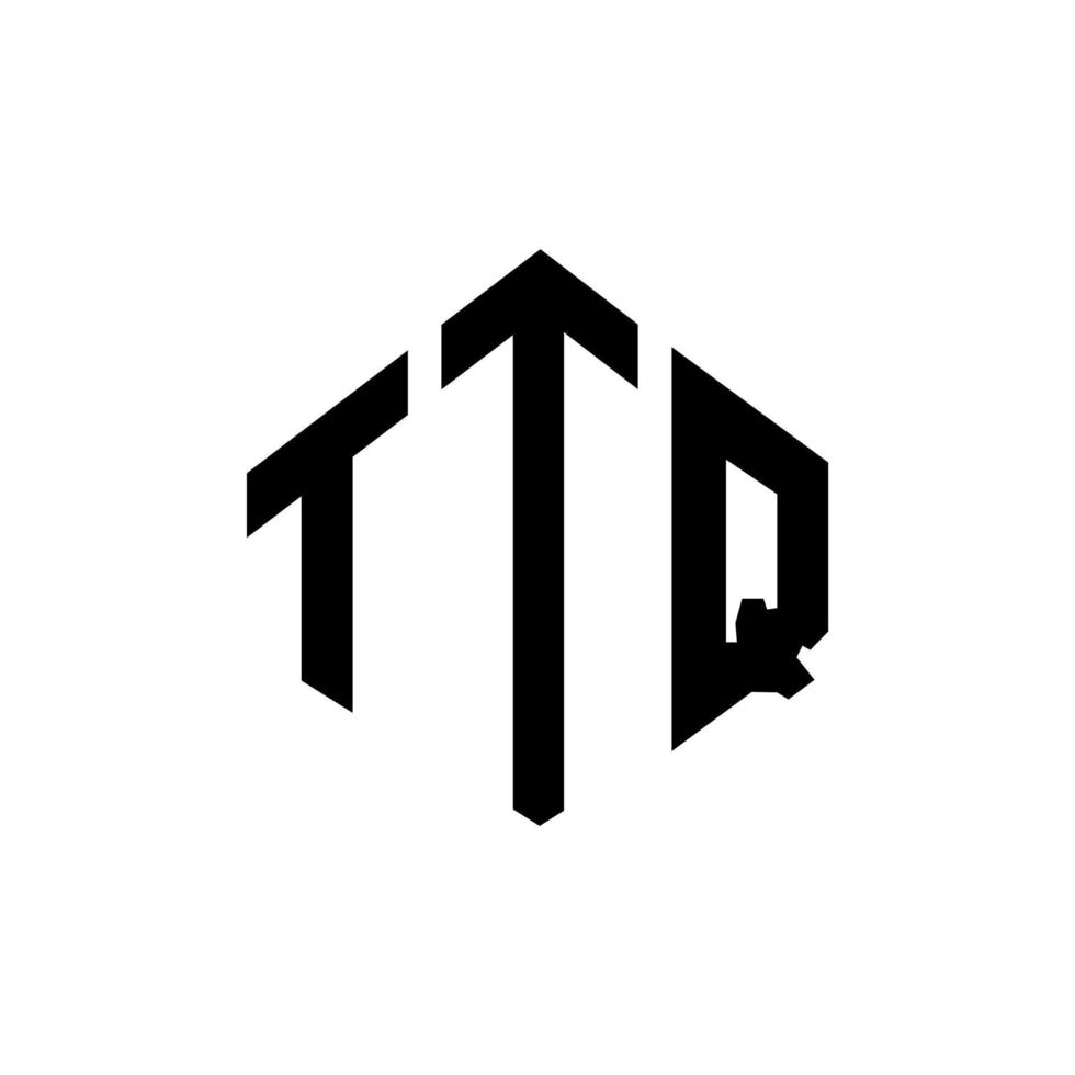 diseño de logotipo de letra ttq con forma de polígono. Diseño de logotipo en forma de cubo y polígono ttq. ttq hexágono vector logo plantilla colores blanco y negro. Monograma ttq, logotipo comercial y inmobiliario.