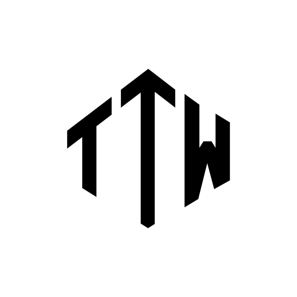 diseño de logotipo de letra ttw con forma de polígono. diseño de logotipo en forma de cubo y polígono ttw. ttw hexágono vector logo plantilla colores blanco y negro. ttw monograma, logotipo comercial e inmobiliario.