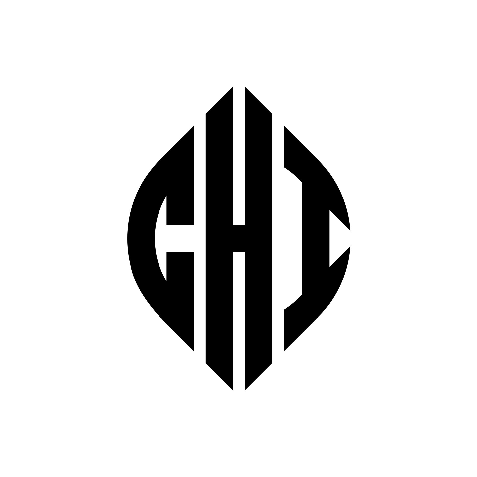 diseño de logotipo de letra de círculo chi con forma de círculo y