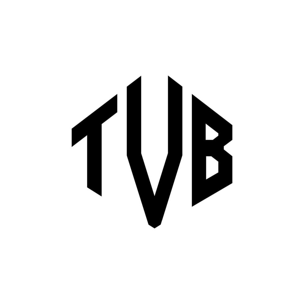 diseño de logotipo de letra tvb con forma de polígono. diseño de logotipo en forma de cubo y polígono tvb. tvb hexágono vector logo plantilla colores blanco y negro. Monograma de tvb, logotipo comercial y inmobiliario.