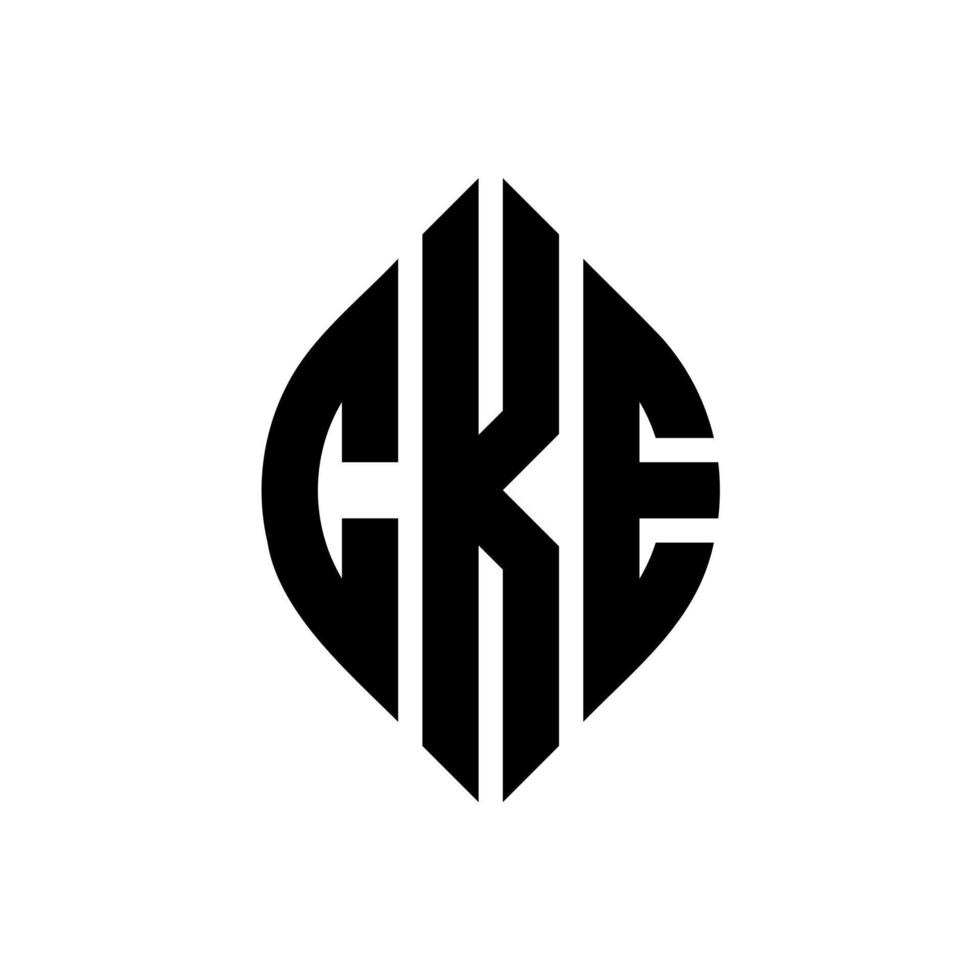 CKE circle letter logo design with circle and ellipse shape. CKE ellipse letters with typographic style. The three initials form a circle logo. CKE Circle Emblem Abstract Monogram Letter Mark Vector. vector