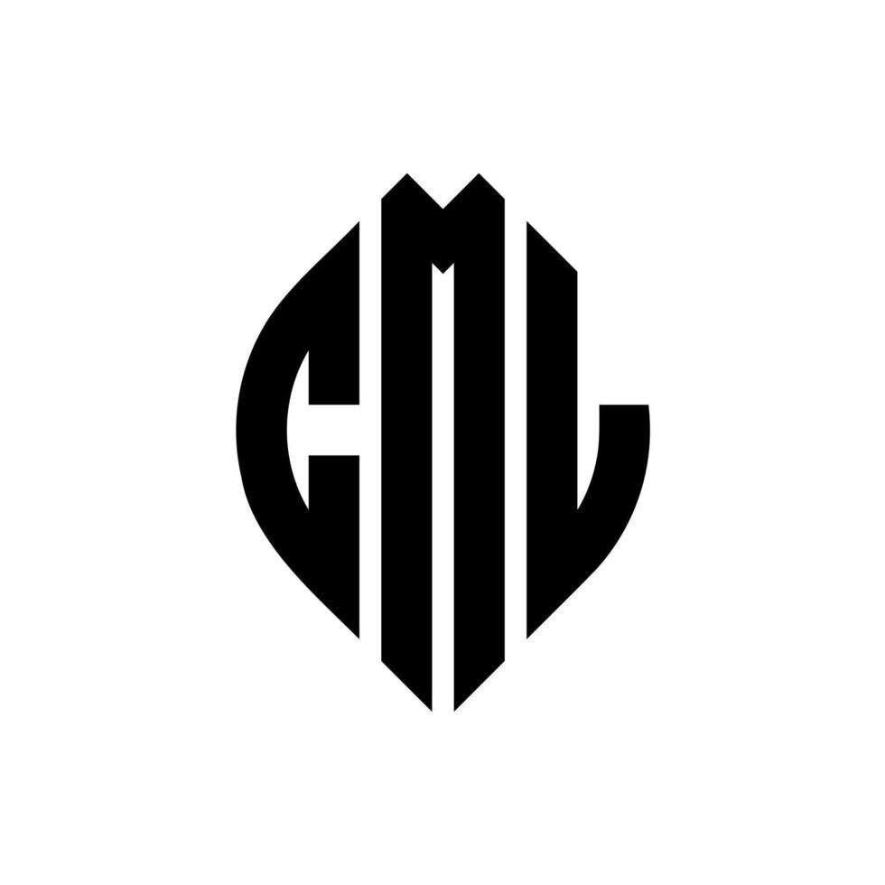 CML circle letter logo design with circle and ellipse shape. CML ellipse letters with typographic style. The three initials form a circle logo. CML Circle Emblem Abstract Monogram Letter Mark Vector. vector