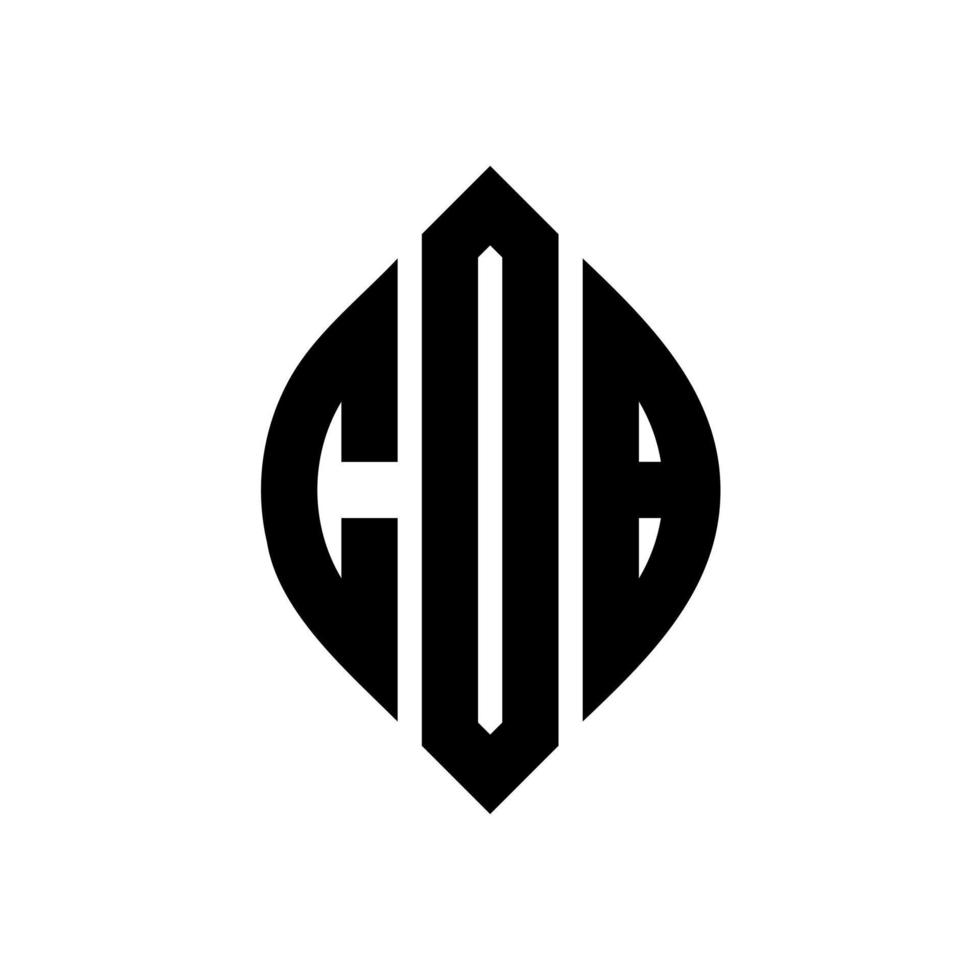 COB circle letter logo design with circle and ellipse shape. COB ellipse letters with typographic style. The three initials form a circle logo. COB Circle Emblem Abstract Monogram Letter Mark Vector. vector