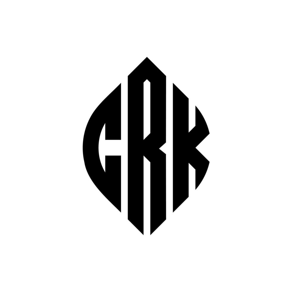 diseño de logotipo de letra de círculo crk con forma de círculo y elipse. crk letras elipses con estilo tipográfico. las tres iniciales forman un logo circular. vector de marca de letra de monograma abstracto del emblema del círculo crk.