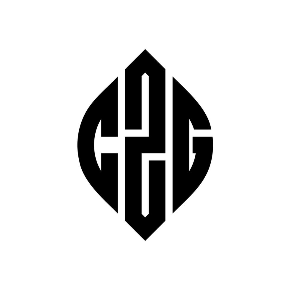 diseño de logotipo de letra de círculo czg con forma de círculo y elipse. letras elipses czg con estilo tipográfico. las tres iniciales forman un logo circular. vector de marca de letra de monograma abstracto del emblema del círculo czg.