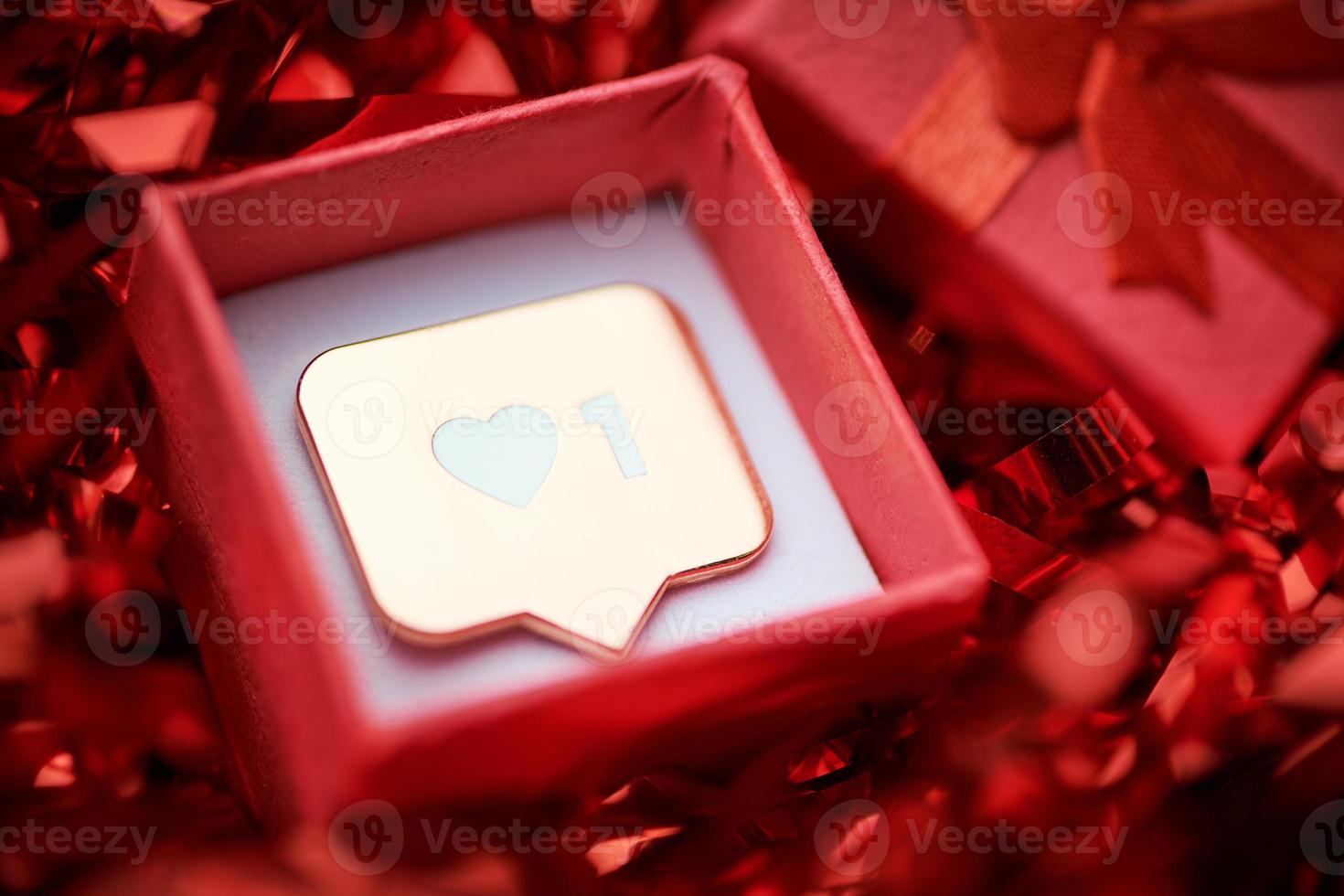 Like symbol in red gift box photo
