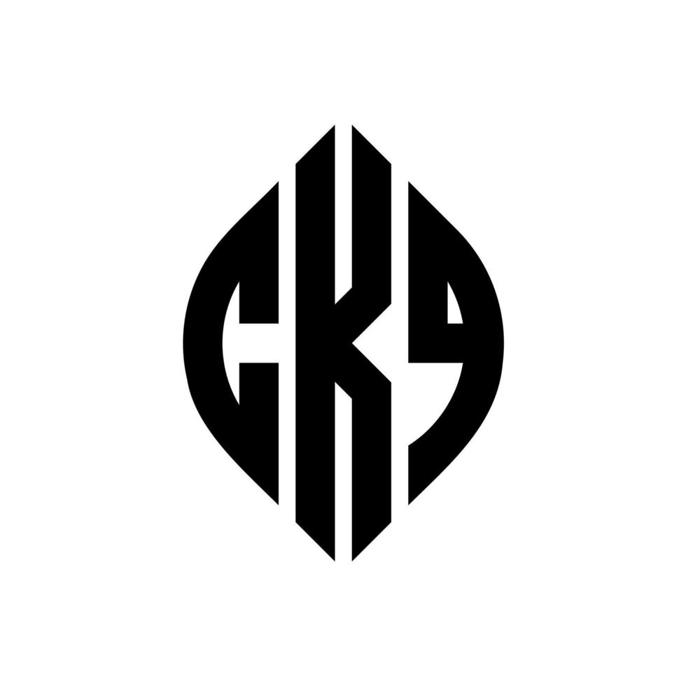 Diseño de logotipo de letra de círculo ckq con forma de círculo y elipse. letras elipses ckq con estilo tipográfico. las tres iniciales forman un logo circular. vector de marca de letra de monograma abstracto del emblema del círculo ckq.