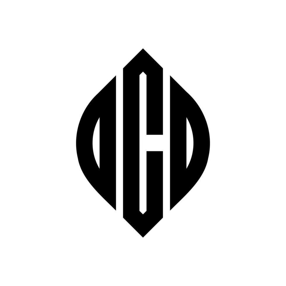 diseño de logotipo de letra de círculo dco con forma de círculo y elipse. letras de elipse dco con estilo tipográfico. las tres iniciales forman un logo circular. vector de marca de letra de monograma abstracto del emblema del círculo dco.