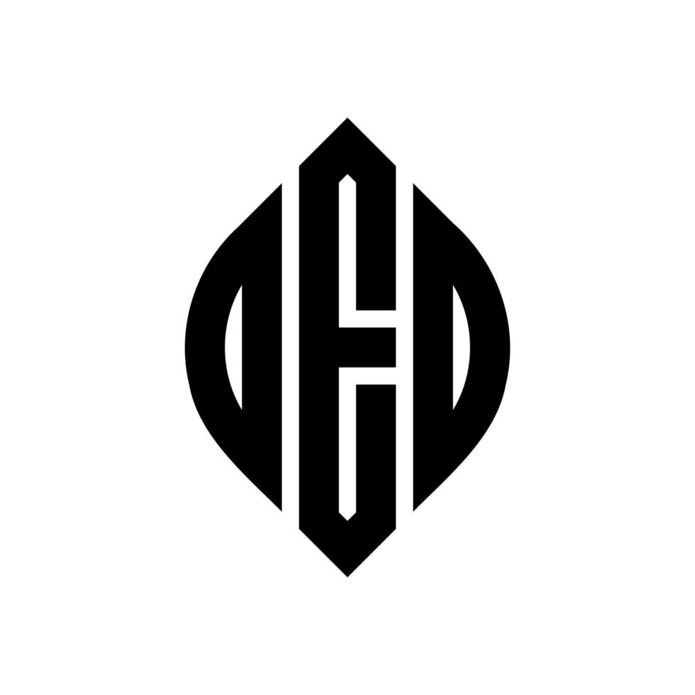 DED circle letter logo design with circle and ellipse shape. DED ellipse letters with typographic style. The three initials form a circle logo. DED Circle Emblem Abstract Monogram Letter Mark Vector. vector