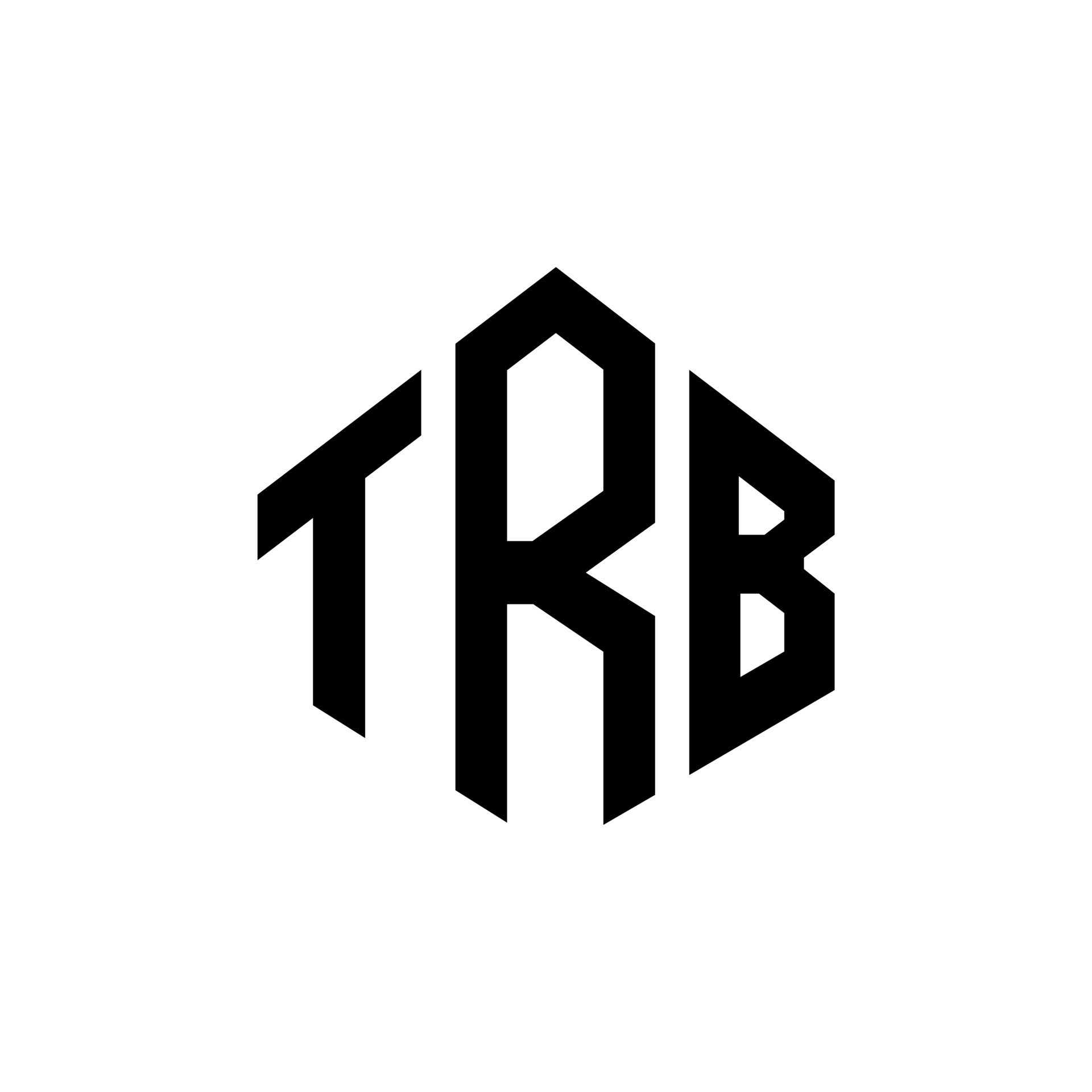 TRB letter logo design with polygon shape. TRB polygon and cube shape