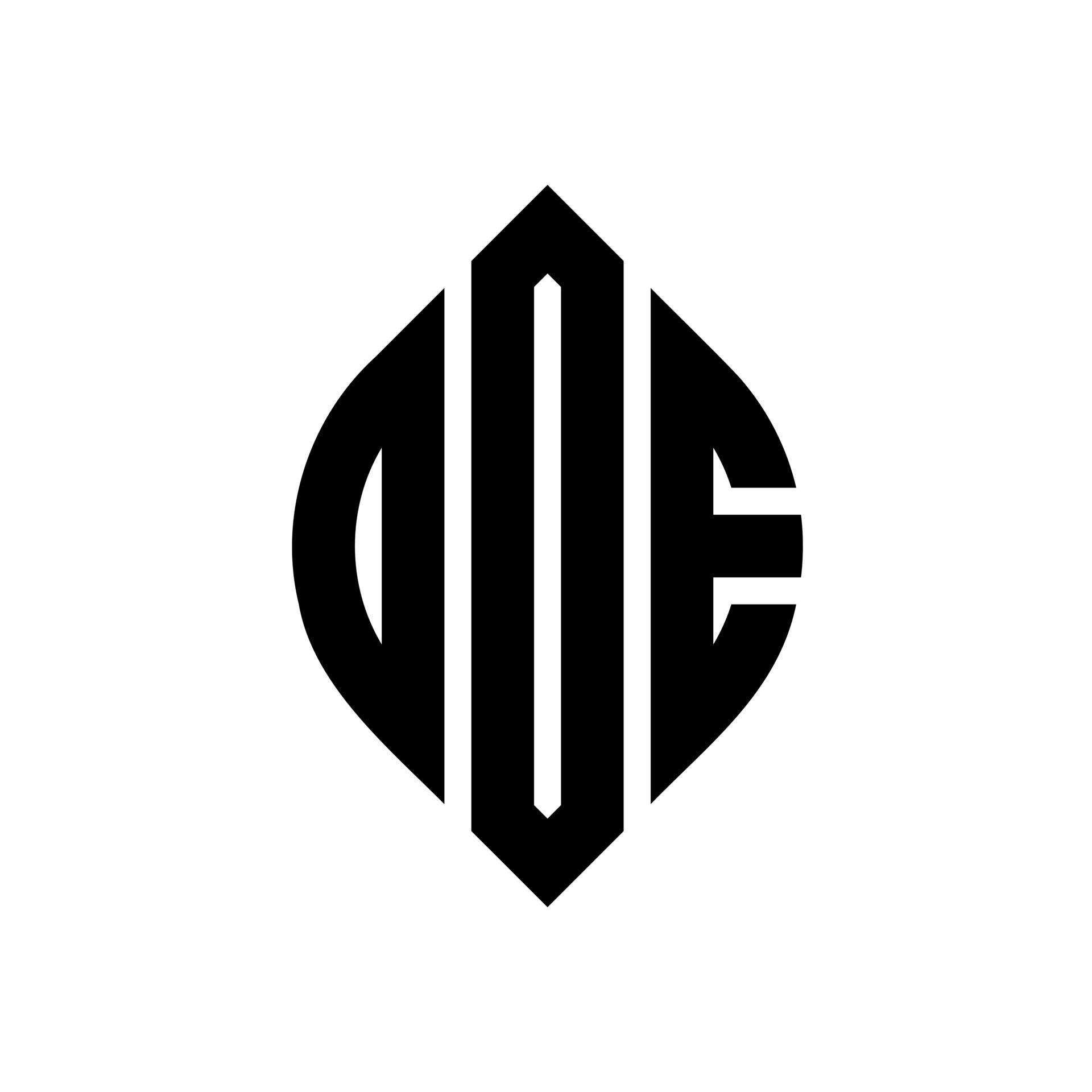 diseño de logotipo de letra de círculo doe con forma de círculo y