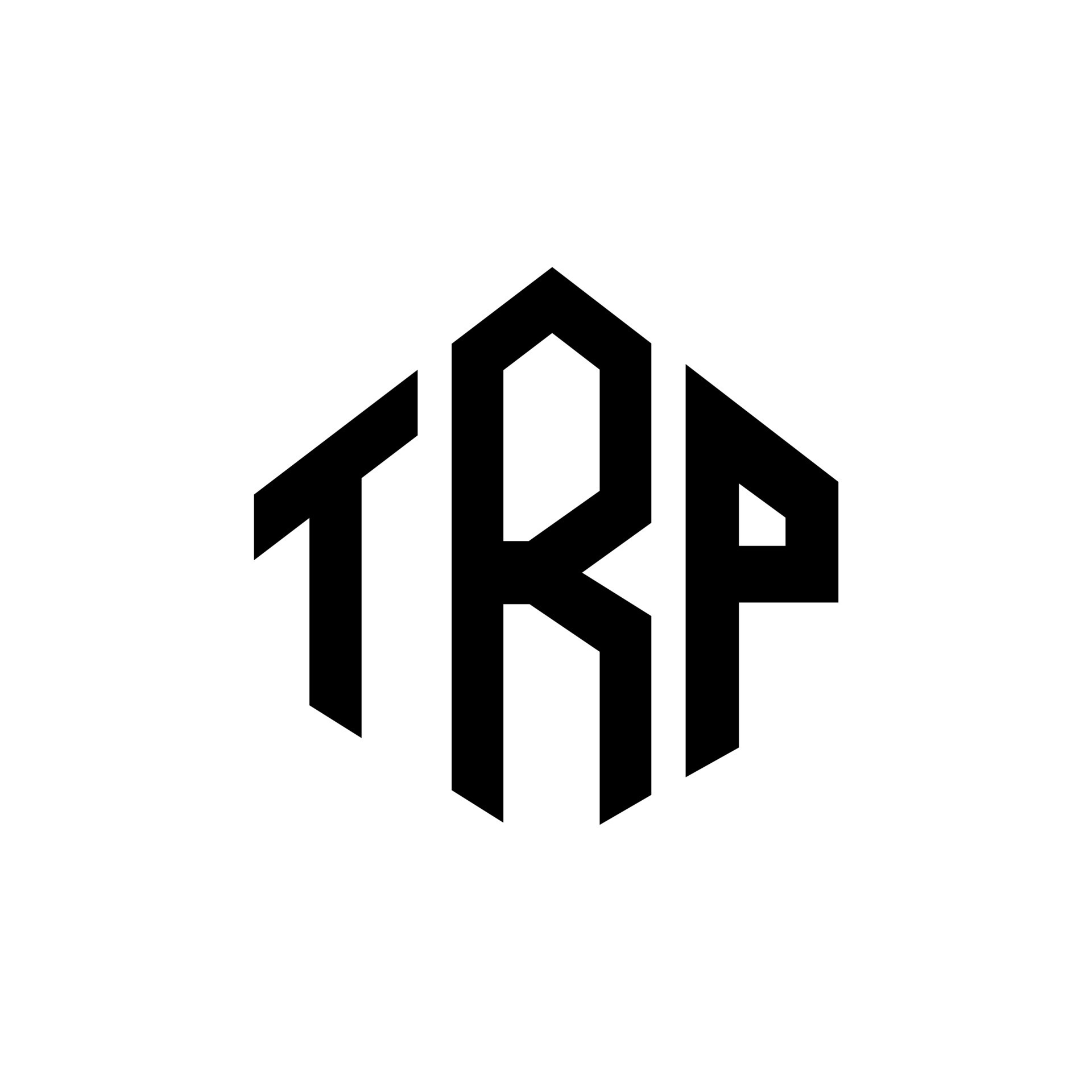 diseño de logotipo de letra trp con forma de polígono. diseño de