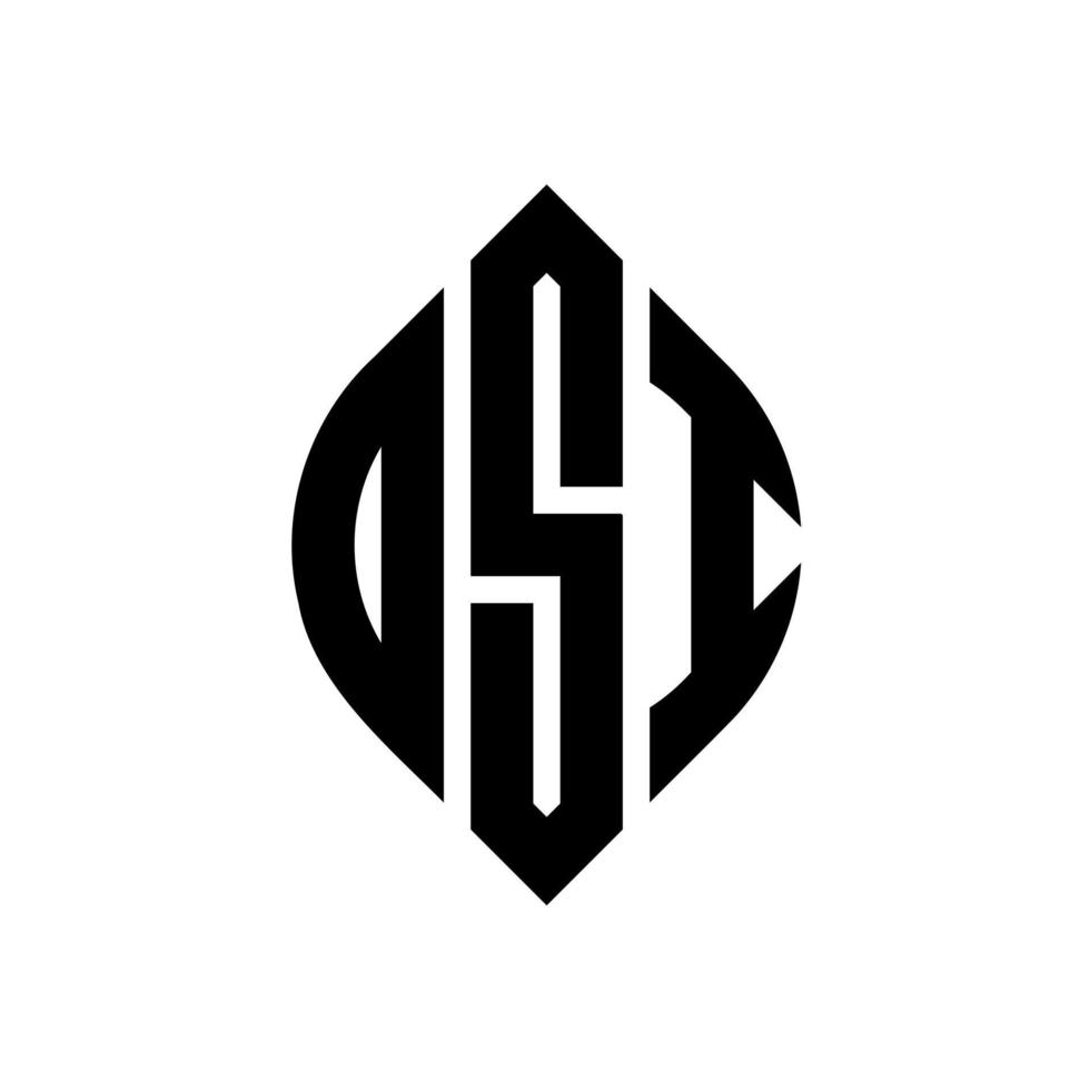 DSI circle letter logo design with circle and ellipse shape. DSI ellipse letters with typographic style. The three initials form a circle logo. DSI Circle Emblem Abstract Monogram Letter Mark Vector. vector
