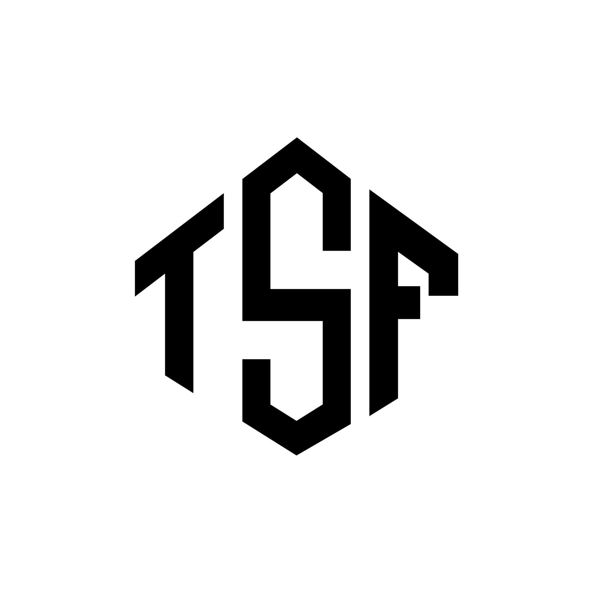 TSF letter logo design with polygon shape. TSF polygon and cube shape ...