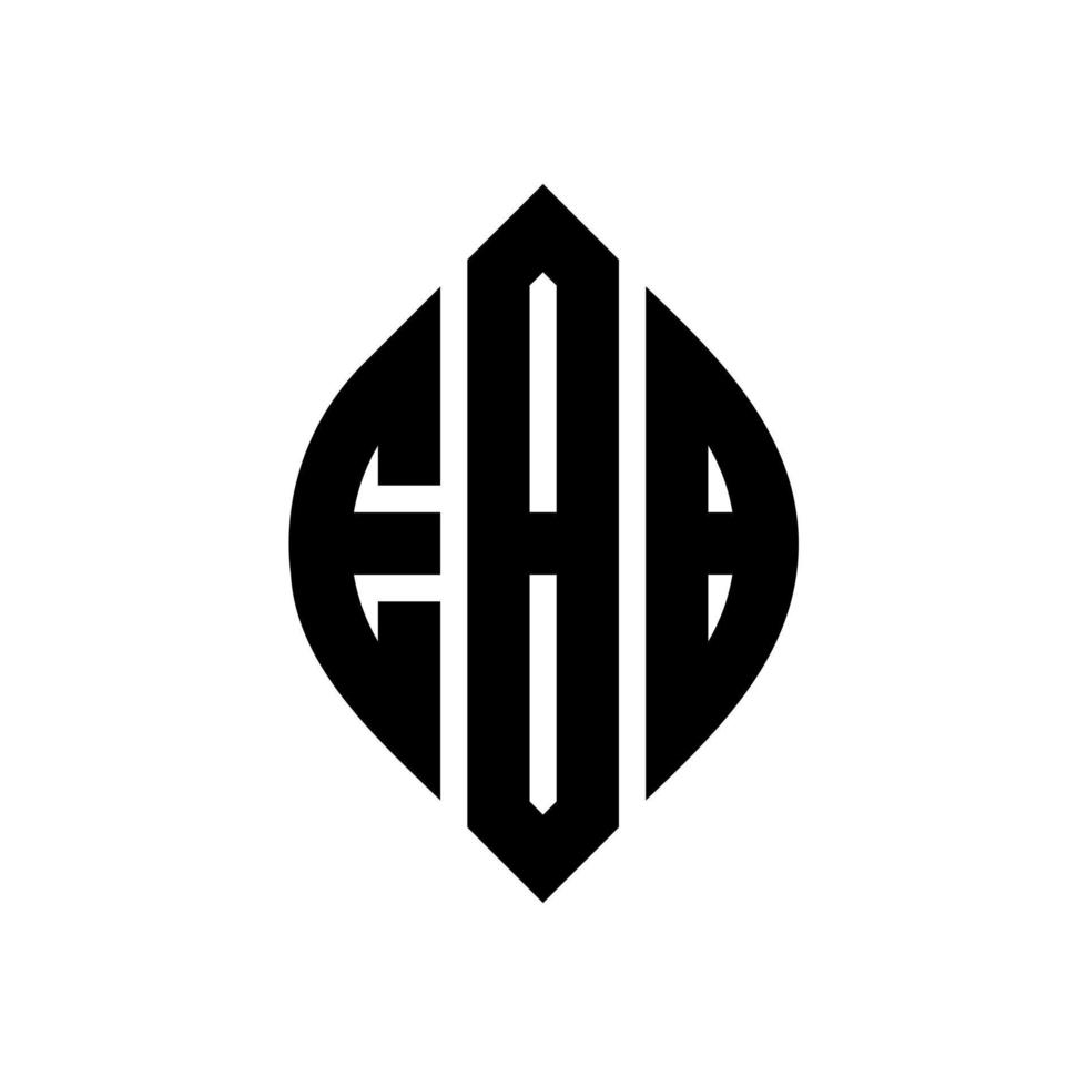 EBB circle letter logo design with circle and ellipse shape. EBB ellipse letters with typographic style. The three initials form a circle logo. EBB Circle Emblem Abstract Monogram Letter Mark Vector. vector