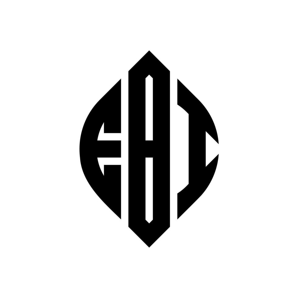 EBI circle letter logo design with circle and ellipse shape. EBI ellipse letters with typographic style. The three initials form a circle logo. EBI Circle Emblem Abstract Monogram Letter Mark Vector. vector