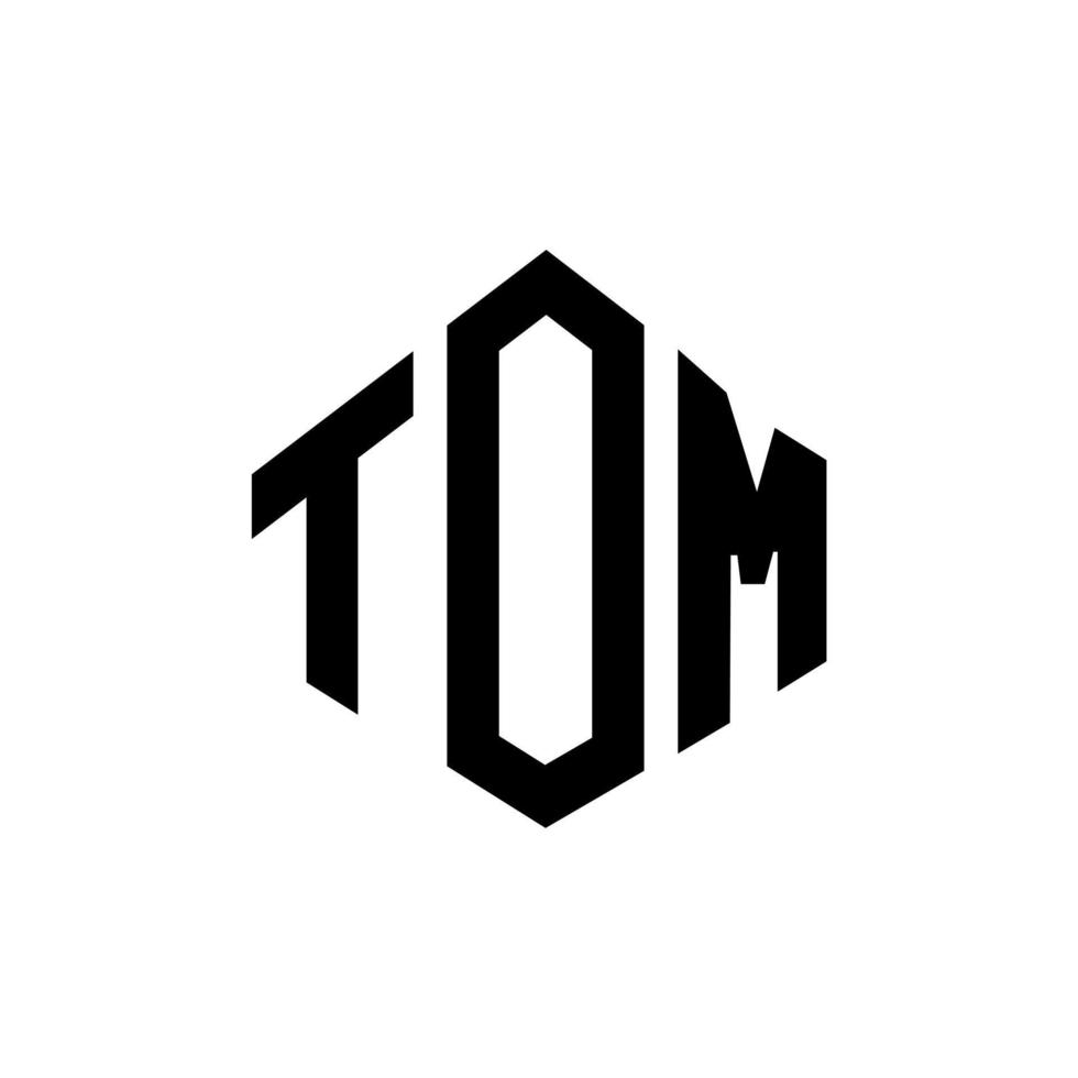 TOM letter logo design with polygon shape. TOM polygon and cube shape logo design. TOM hexagon vector logo template white and black colors. TOM monogram, business and real estate logo.