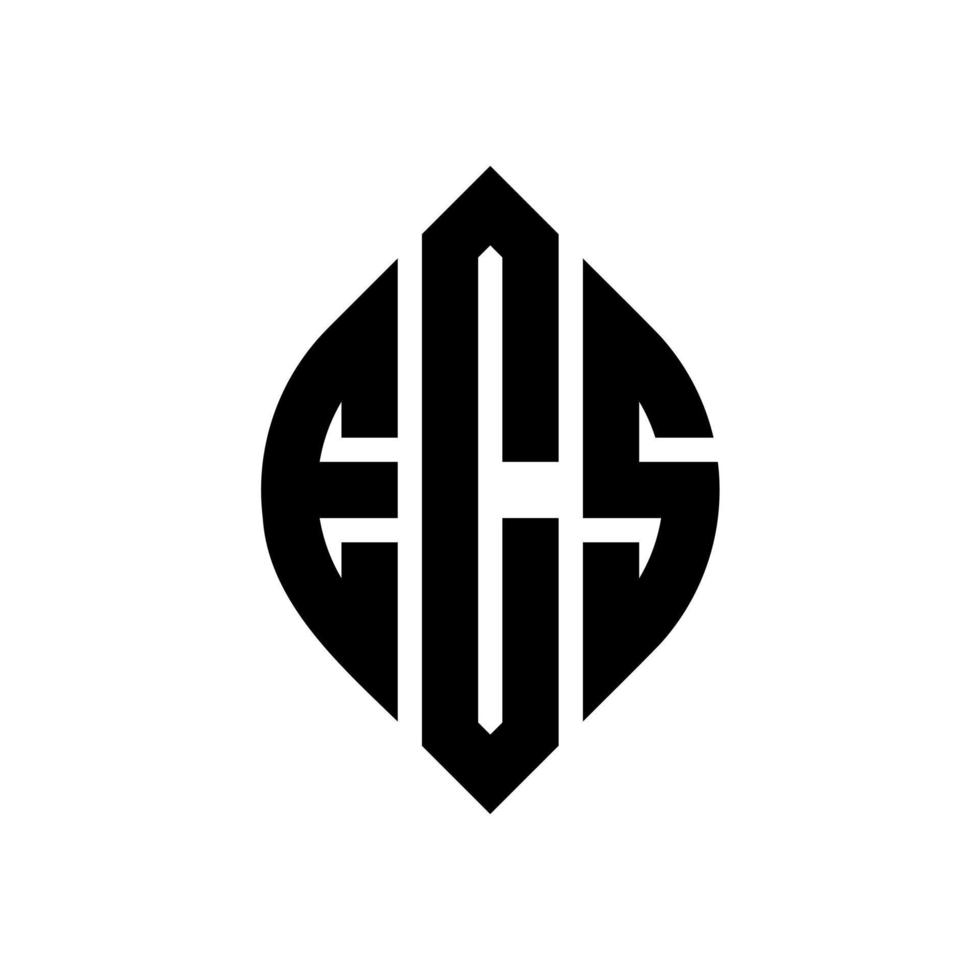 ECS circle letter logo design with circle and ellipse shape. ECS ellipse letters with typographic style. The three initials form a circle logo. ECS Circle Emblem Abstract Monogram Letter Mark Vector. vector