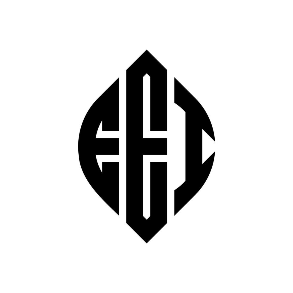 EEI circle letter logo design with circle and ellipse shape. EEI ellipse letters with typographic style. The three initials form a circle logo. EEI Circle Emblem Abstract Monogram Letter Mark Vector. vector