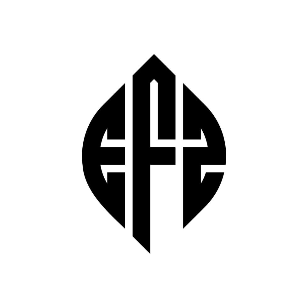 EFZ circle letter logo design with circle and ellipse shape. EFZ ellipse letters with typographic style. The three initials form a circle logo. EFZ Circle Emblem Abstract Monogram Letter Mark Vector. vector